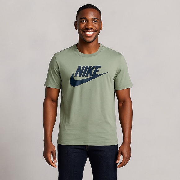 Nike Men's Light Green Blue Swoosh Men’s Large 100% Cotton - Picture 1 of 5